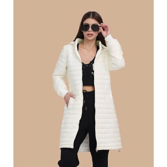 Women Long Warm Ultralight Puffer Jacket Coat With Adjustable Hood Winter Outdoo - Picture 1 of 11